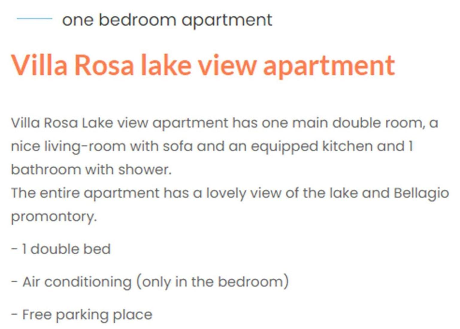 Miralago Apartments Villa Rosa Lake View Белладжо Экстерьер фото